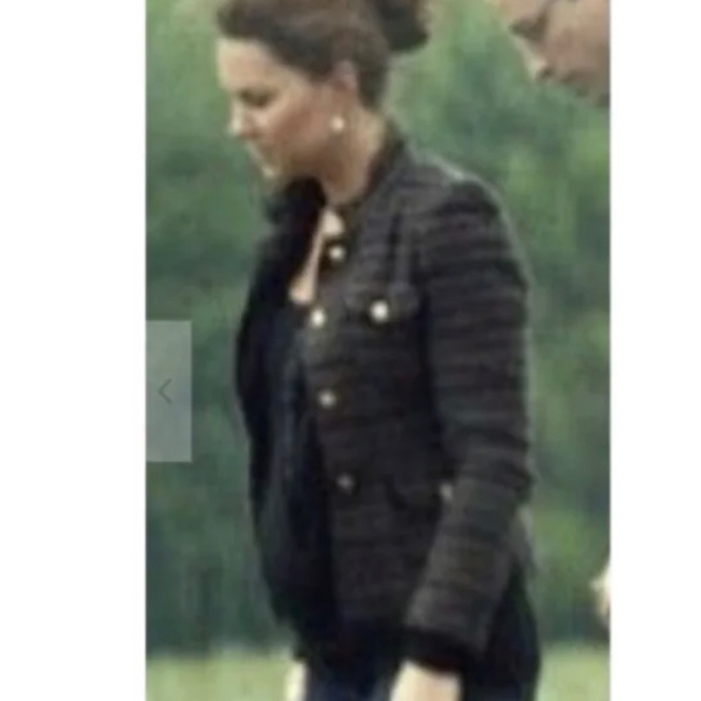 RARE Zara Military Tweed Blazer ASO Kate Middleton Sz XS